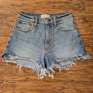 Abercrombie &‎ Fitch Distressed High Rise Cut Off Denim Shorts